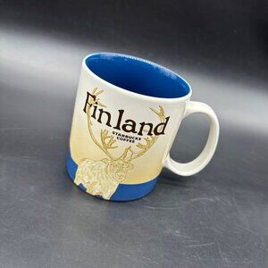 Starbucks Finland Global Icon Series Collector Coffee Mug Elk Blue Beige